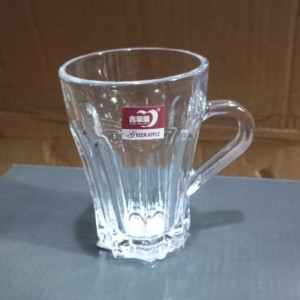 طقم 6 كاسات زجاج سادة تقليدي مع يد مثلث HUAIBO H-019